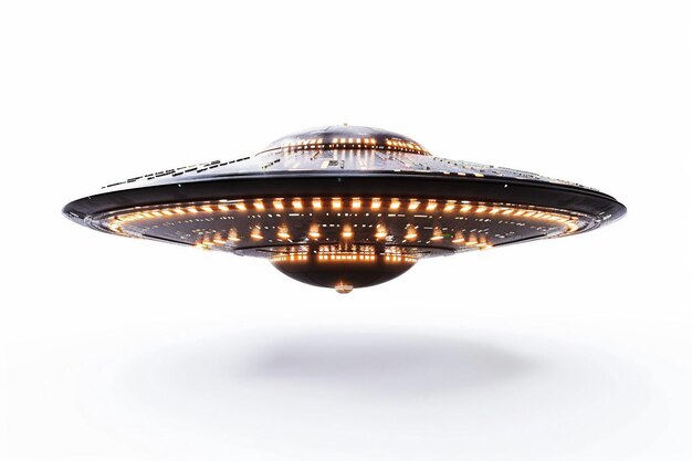 하 배경 에 UFO 가 회전 하는 빛 들