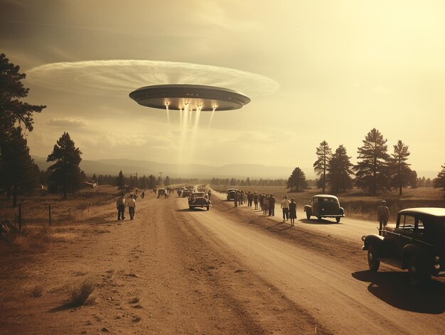 Ufo 目撃ヴィンテージ写真古い背景