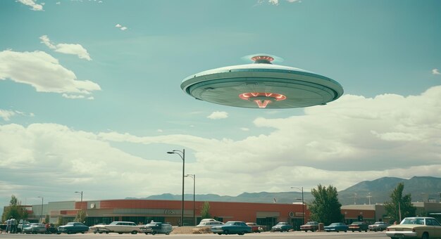 Foto un ufo nel cielo