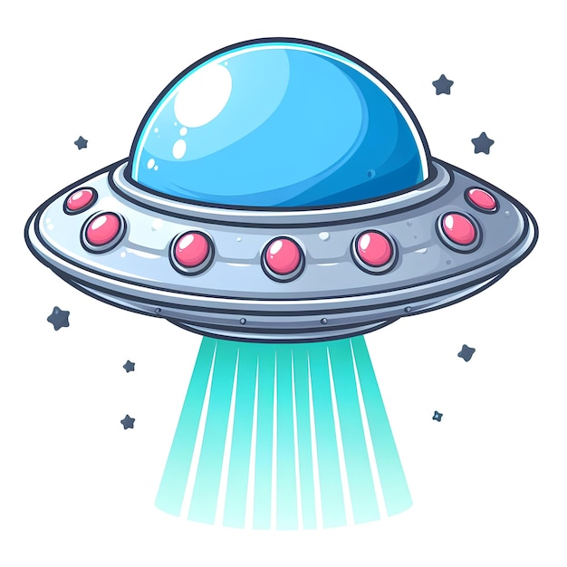 ufo spaceship in cartoon style