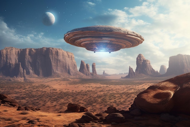 Ufo spaceship flying Ai art