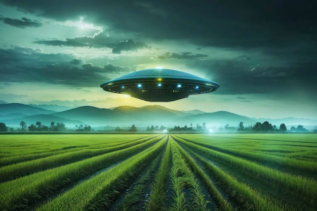 UFO-waarnemingen boven rijstvelden