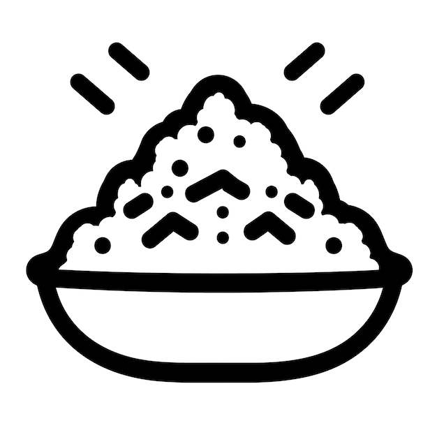 Photo ugali food icon with a mound of stiff dough like food that i symbol idea design simple minimal art