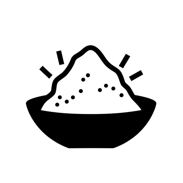 Photo ugali food icon with a mound of stiff dough like food that i symbol idea design simple minimal art