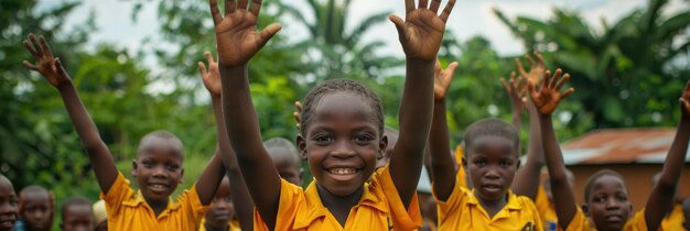 ウガンダの学校で コンテンツの子供たち ジェネレーティブ・アイ