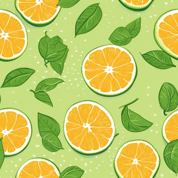 Ugli fruit green tart citrus seamless pattern