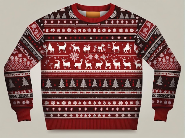 Уродливый рождественский свитер вязаный новогодний узор