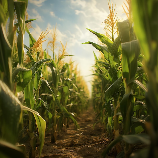 UHD filmische natuurlijke kleur behang Golden Corn Elegance