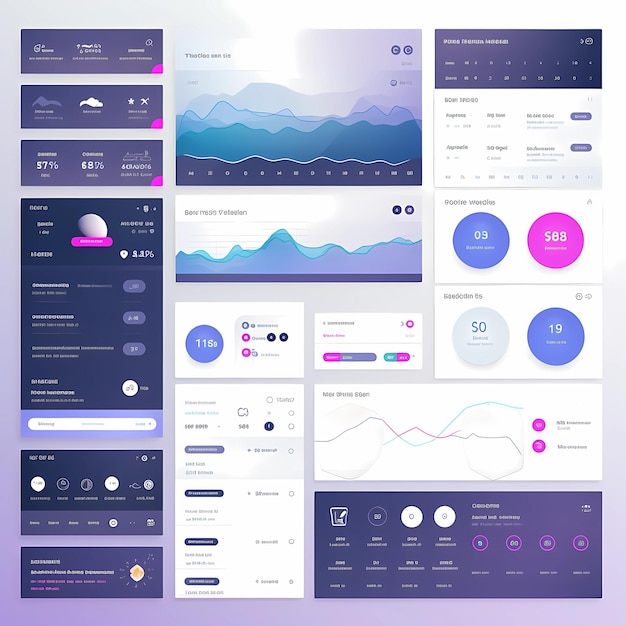 UI Elements Kit voor essentiële systeeminstellingen Componenten AI gegenereerd