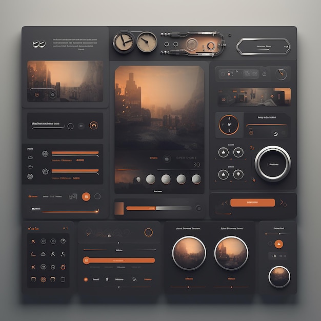 UI kit 3d rendering cool