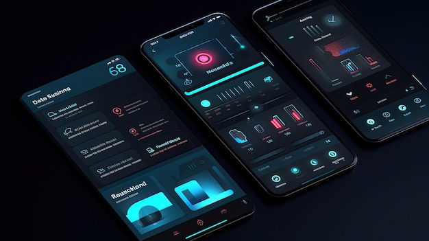 UI of smarthome ai black background