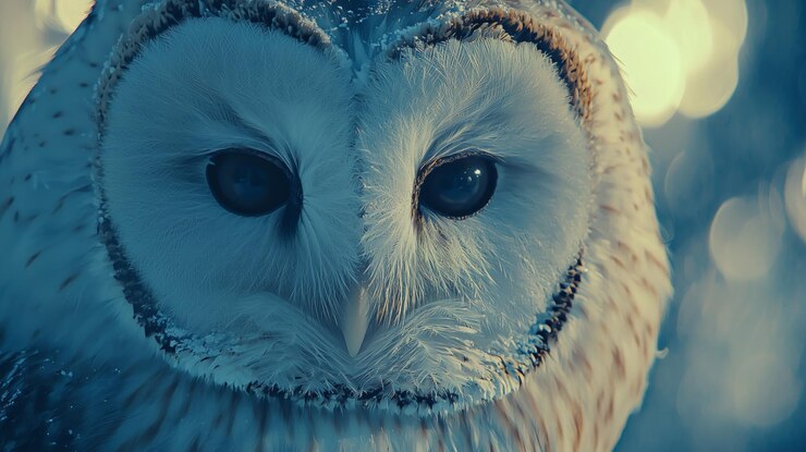 Foto uil close-up winter landschap generatieve ai