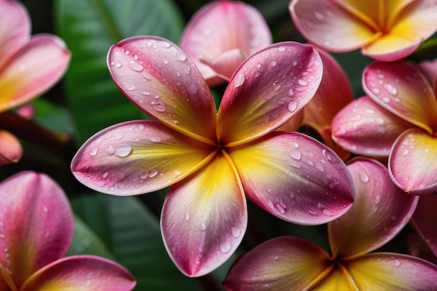 Foto uitgestorven plumeria bloeit