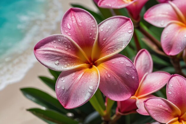 Foto uitgestorven plumeria bloeit