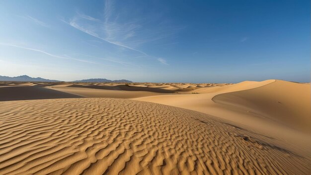 Foto uitgestrekt woestijnlandschap met zandduinen