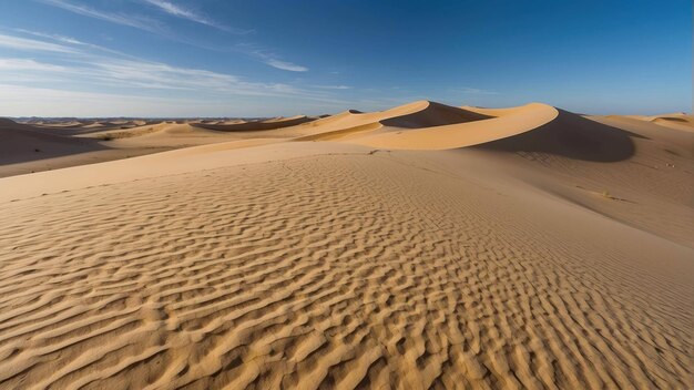 Uitgestrekt woestijnlandschap met zandduinen