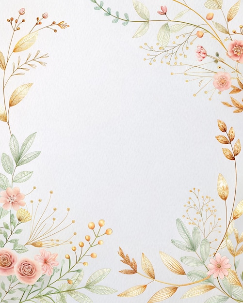 uitnodigingsframe met delicate bloemen