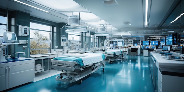 Uitrusting en medische apparatuur in een moderne operatiekamer