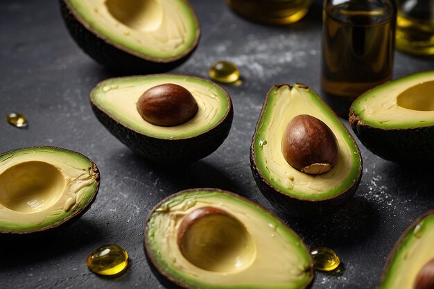 Uitstalling van avocado-olieproducten