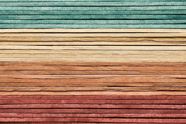 Foto uitstekende houten de textuurachtergrond van de regenboogkleur