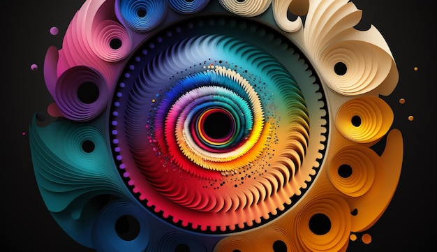 Uitstraling in kleuren Een abstracte interpretatie van levendige geluidsgolven