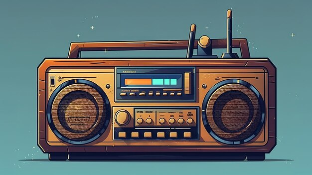 Foto uitzending van muziek cartoon uitzending van radio muziek teken generatieve ai