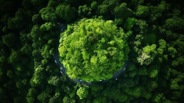 Foto uitzicht boven een bosopening in noord-ierland