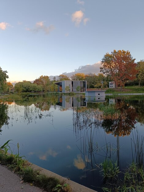 Foto uitzicht in het parc de la fontaine in montral canada