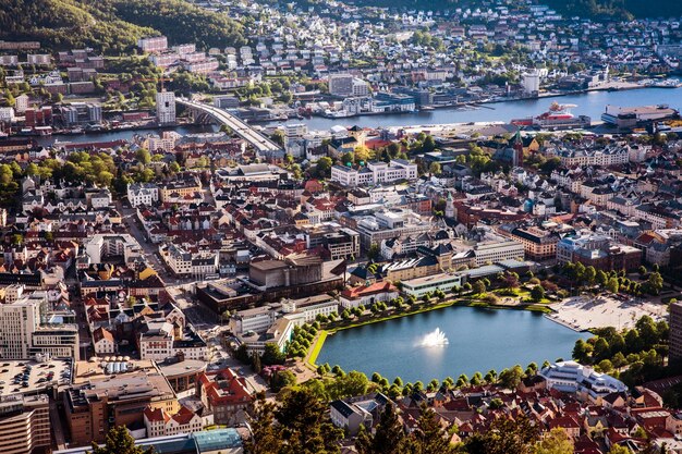 Uitzicht op Bergen Noorwegen