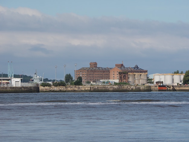 Uitzicht op Birkenhead in Liverpool