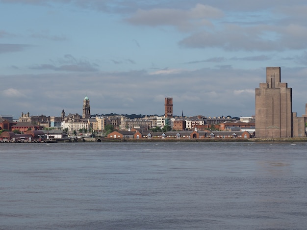 Uitzicht op Birkenhead in Liverpool