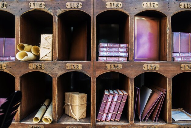 Foto uitzicht op boeken in het gebouw