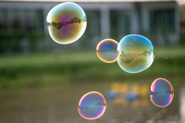 Foto uitzicht op bubbels