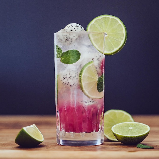 Uitzicht op cocktail op tafel