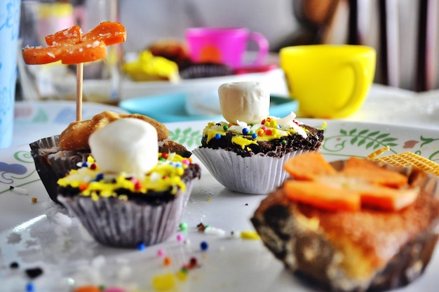 Foto uitzicht op cupcakes