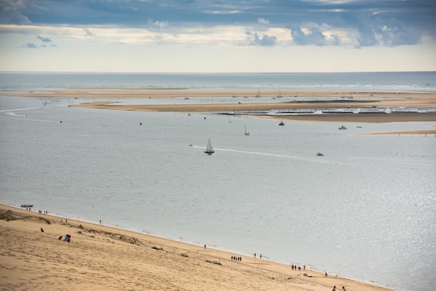 Uitzicht op de baai van Arcachon en de Duna van Pyla, Aquitaine, Frankrijk