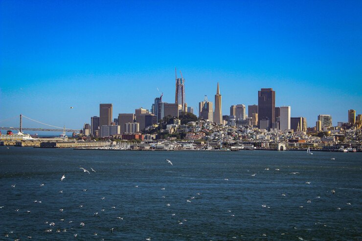 Foto uitzicht op de baai van san francisco