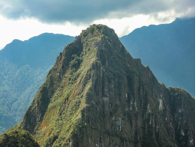 Uitzicht op de berg Huayna Picchu in Cusco Peru