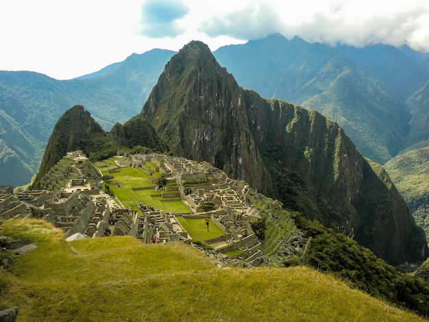 Uitzicht op de berg Huayna Picchu in Cusco Peru