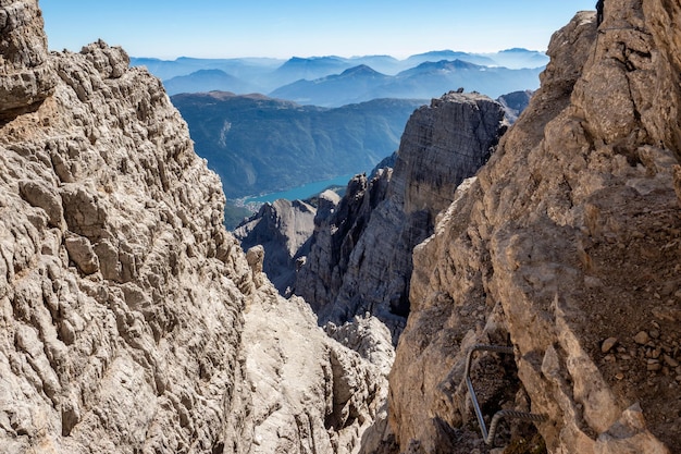 Uitzicht op de bergtoppen Brenta Dolomieten Trentino Italië