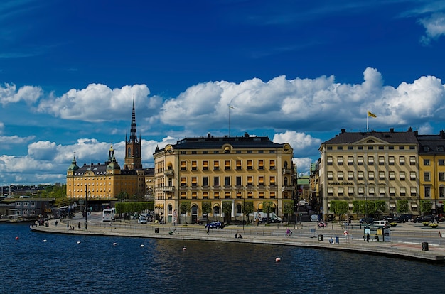 Uitzicht op de beroemde Scandinavische en Noord-Europese stad Stockholm - de hoofdstad van Zweden