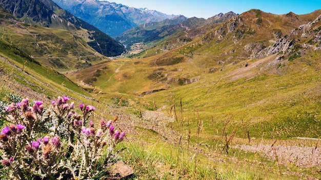 Uitzicht op de Col du tourmalet in de Franse Pyreneeën