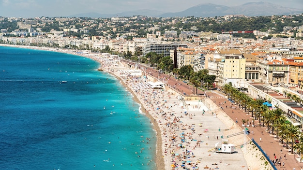 Uitzicht op de cote d'Azur in Nice, Frankrijk