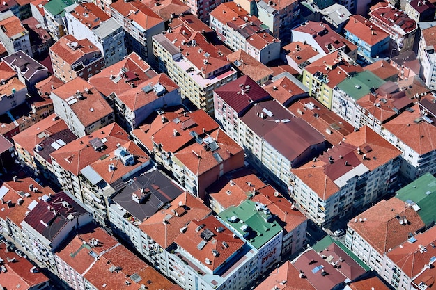 Uitzicht op de daken van Istanbul Retro-stijl Fotograferen door glas