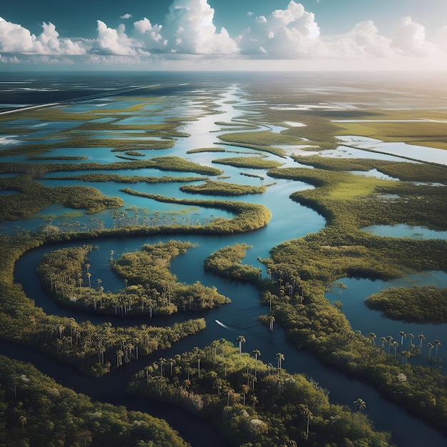 Uitzicht op de Everglades in Florida, VS