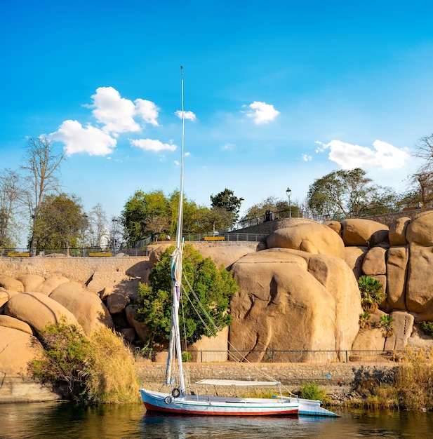 Uitzicht op de Grote Nijl in Aswan