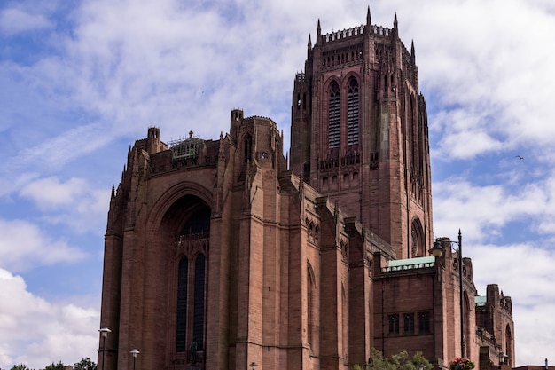 Uitzicht op de kathedraal in Liverpool, Engeland, VK