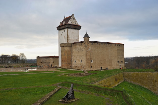 Uitzicht op de lange Herman-toren in het Narva-fort