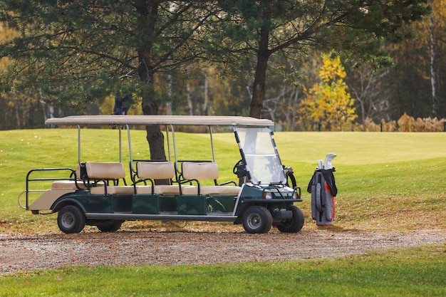 Uitzicht op de man op de golfbaan