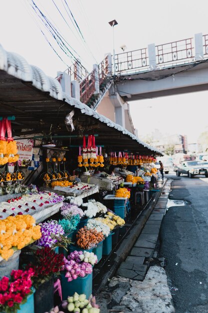 Foto uitzicht op de markt in de stad
